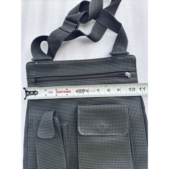 Urban Oxide Black Textured Crossbody Bag With Adjustable Strap & Multiple Pocket - Picture 9 of 11